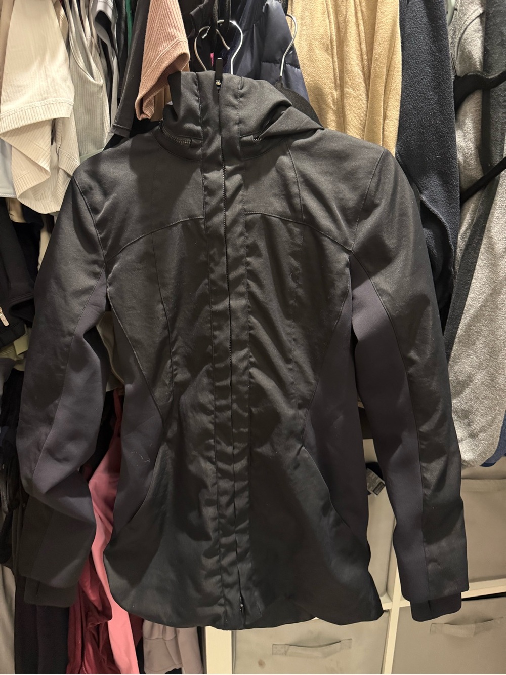Lululemon Black Hooded Jacket - Classic All-Weather Coat
